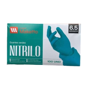 GUANTES VERDES NITRILO 6.5 GR. CAJA X 100 UND