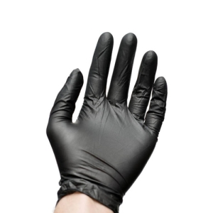 GUANTES NEGROS NITRILO 3.0 GR. CAJA X 100 UND TALLA M
